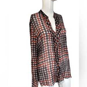 Stylish Marc Cain Houndstooth Blouse - Red and Black